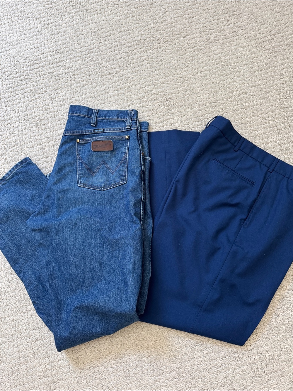 Wrangler Men's Blue Denim Jeans - Deep Blue Pair Included Bundle of 2